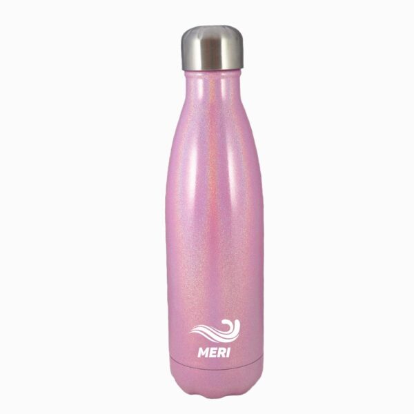 Pudel suhkruvatt 500ml roosa läiki sädelustega pudel