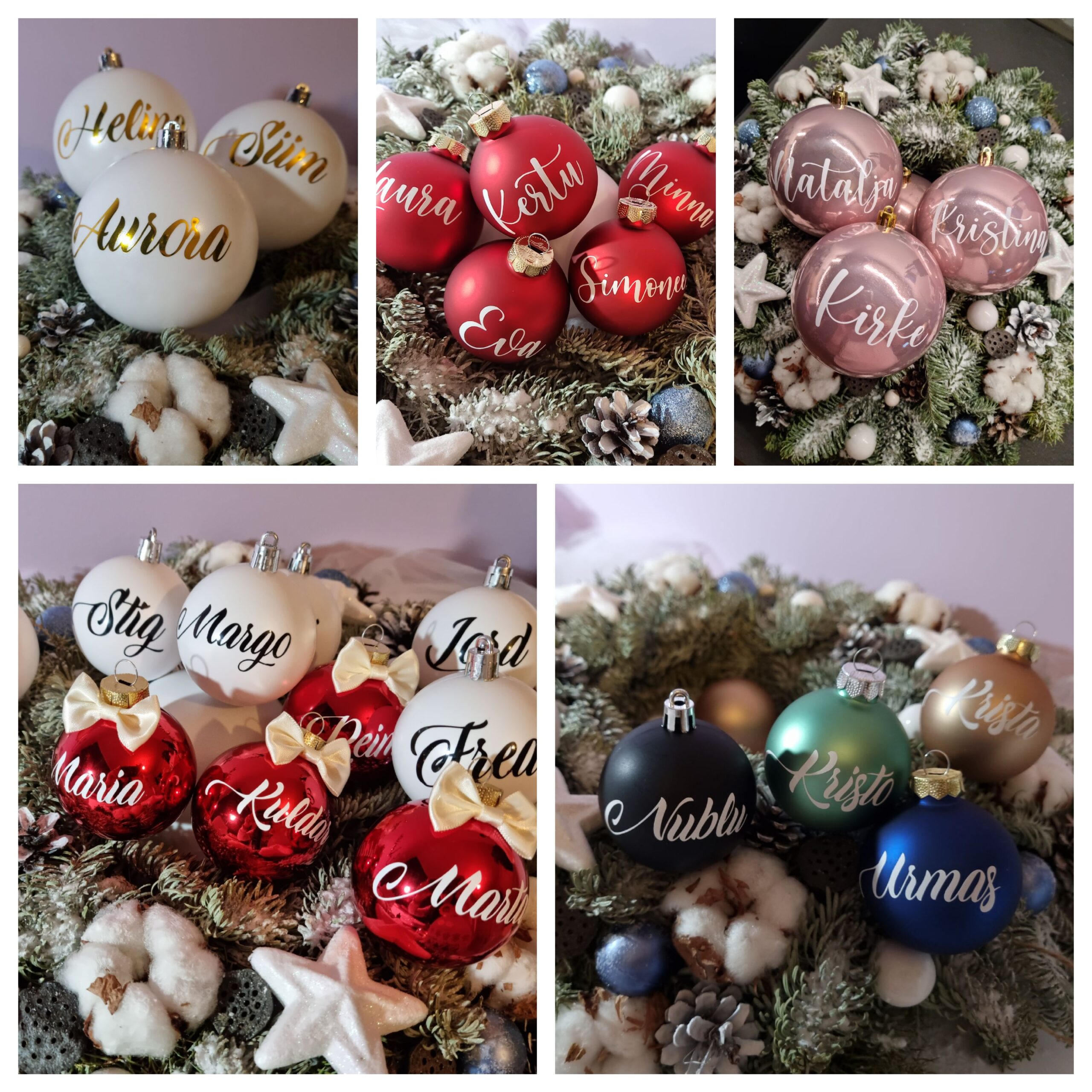 Klaasist nimelised jõulukuulid 6CM (erinevad värvid) - Image 3