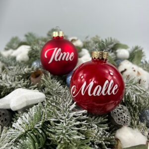 Klaasist nimelised jõulukuulid 6CM (erinevad värvid)