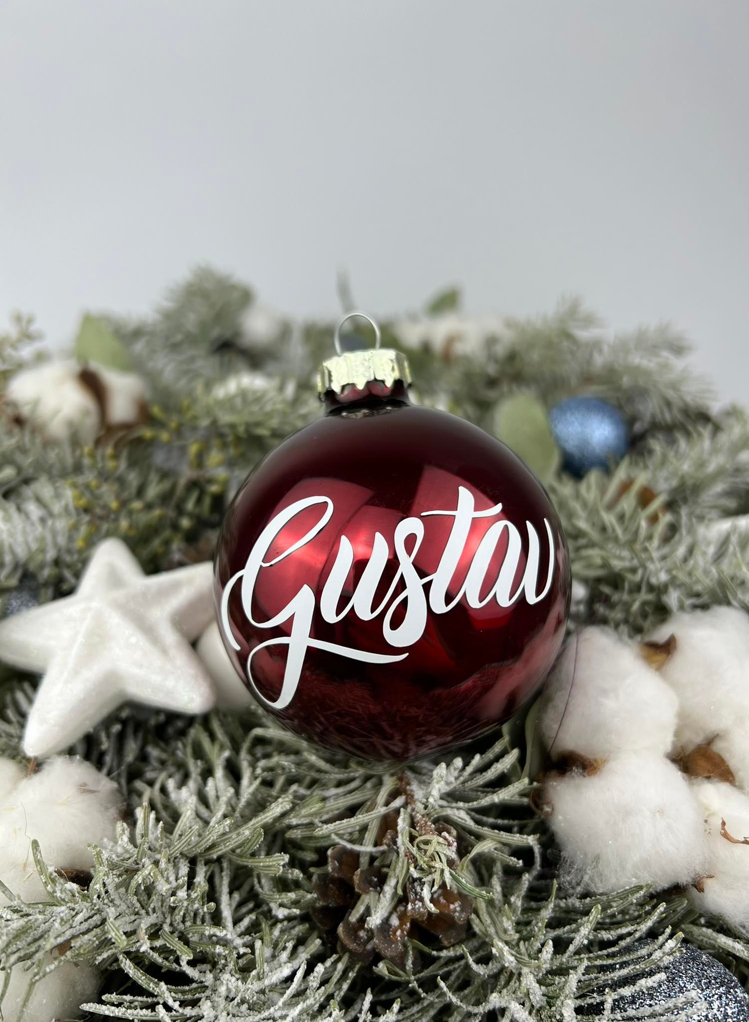 Klaasist nimelised jõulukuulid 6CM (erinevad värvid)