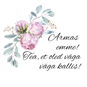 Pojengidega kruus "Armas vanaema, tea, et oled kallis"