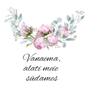 Pojengidega kruus "Vanaema/mamma, alati meie südames"
