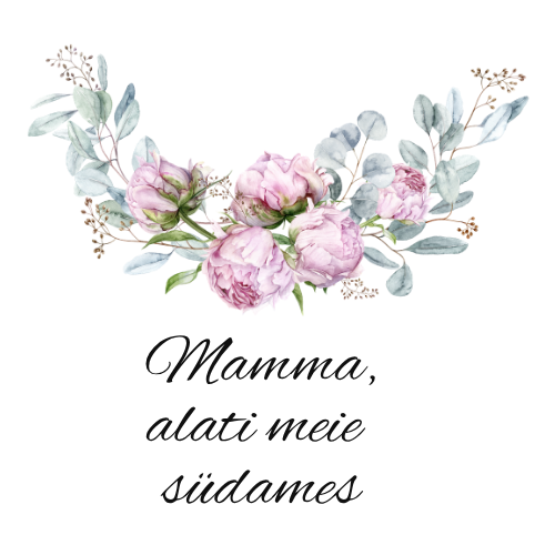 Pojengidega kruus "Vanaema/mamma, alati meie südames" - Pilt 2