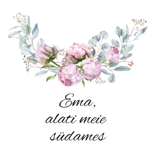 Pojengidega kruus "Vanaema/mamma, alati meie südames" - Pilt 4