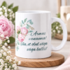Pojengidega kruus "Armas vanaema, tea, et oled kallis"